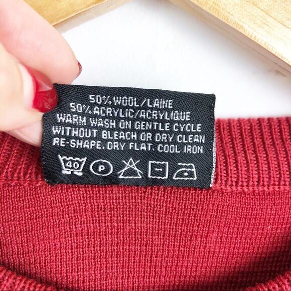 VTG Gabicci Italian Knit Wool Blend Eclectic Grandpa Pullover Sweater Sz Medium - Picture 9 of 16